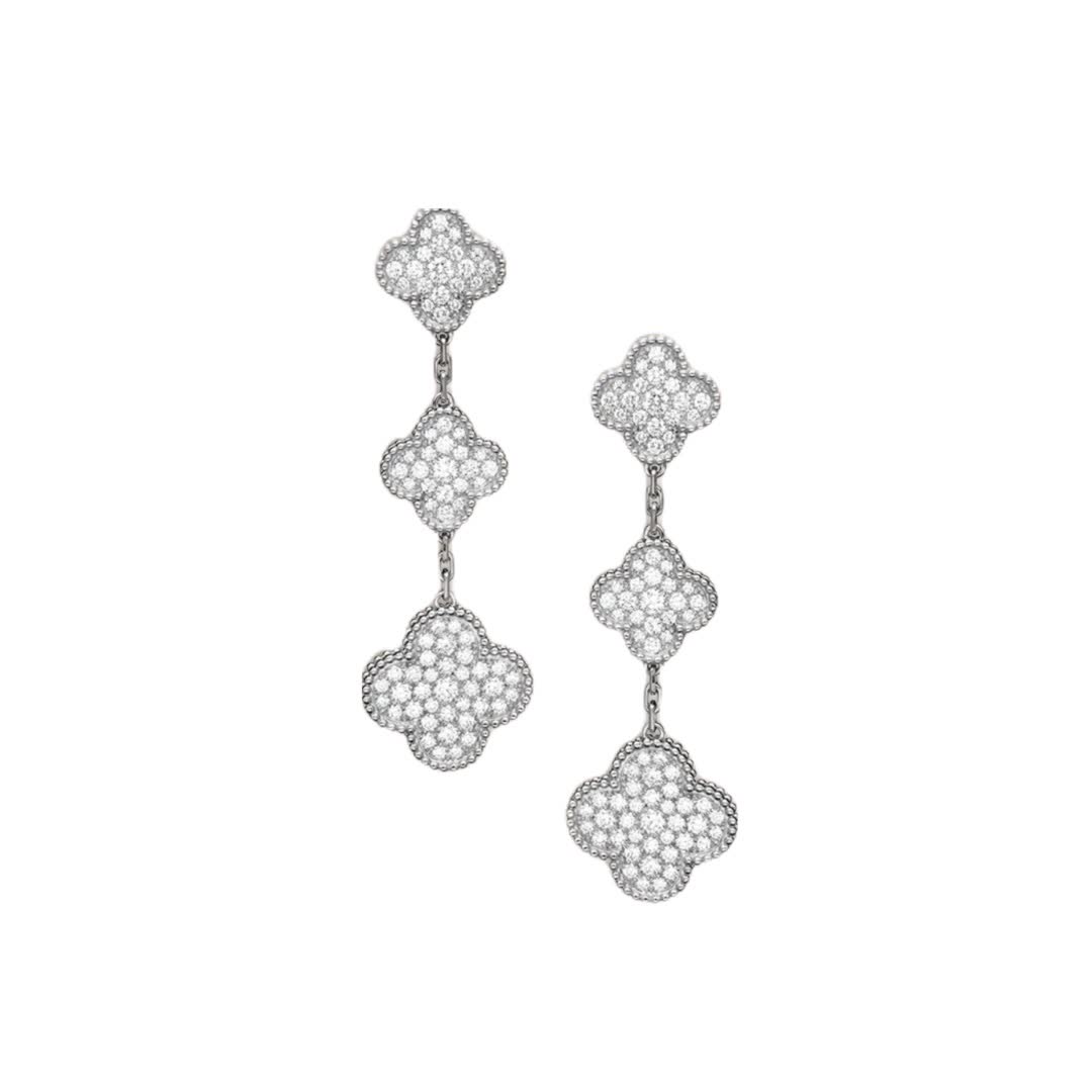 Van Cleef & Arpels Silver Clover Earrings